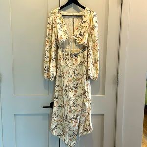 white floral dress with tied top